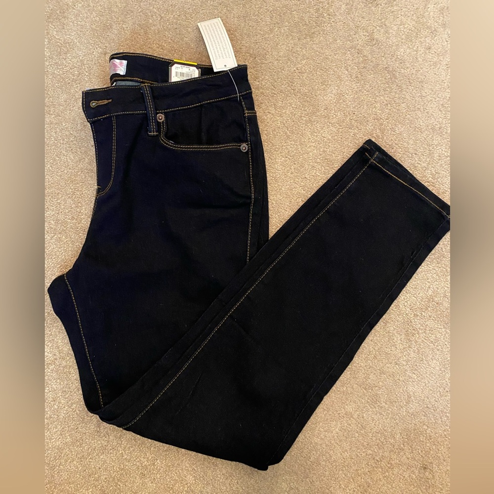 No Boundaries Juniors Super Dark Blue Rinse Jeans Size 13